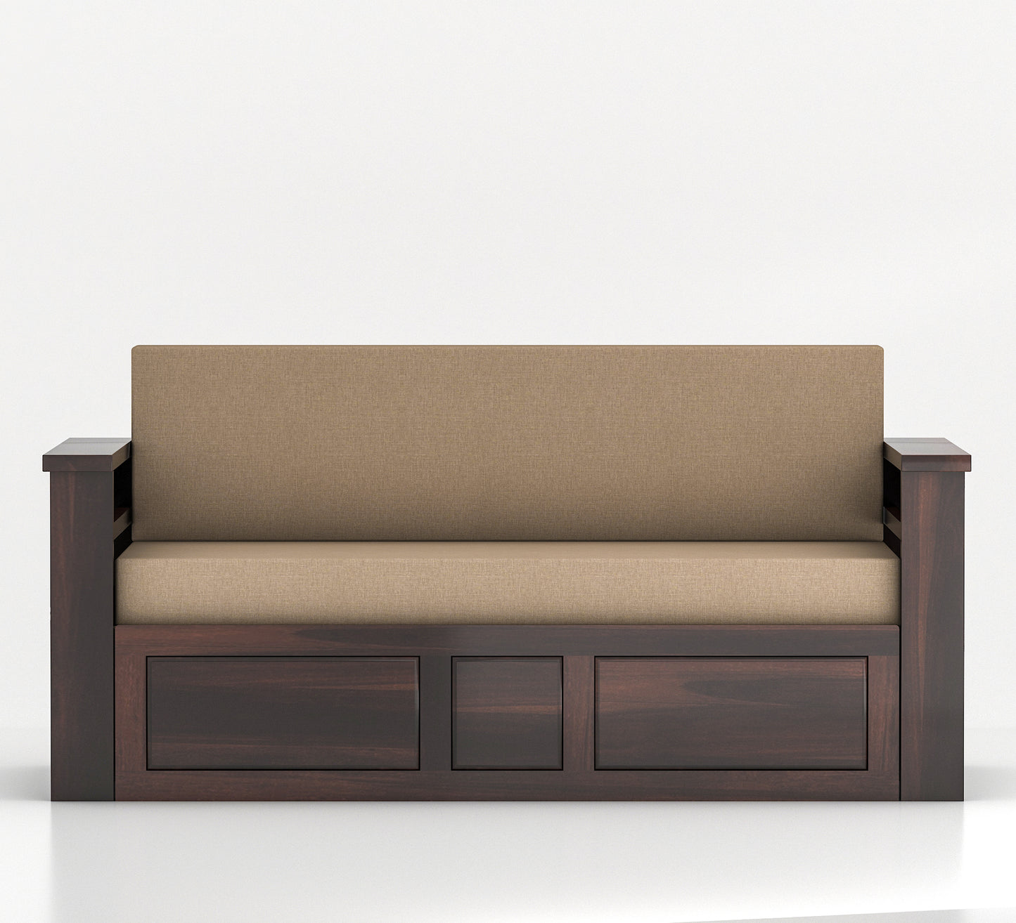 Modern Wooden Sofa Cum Bed 3 Seater For Bedroom