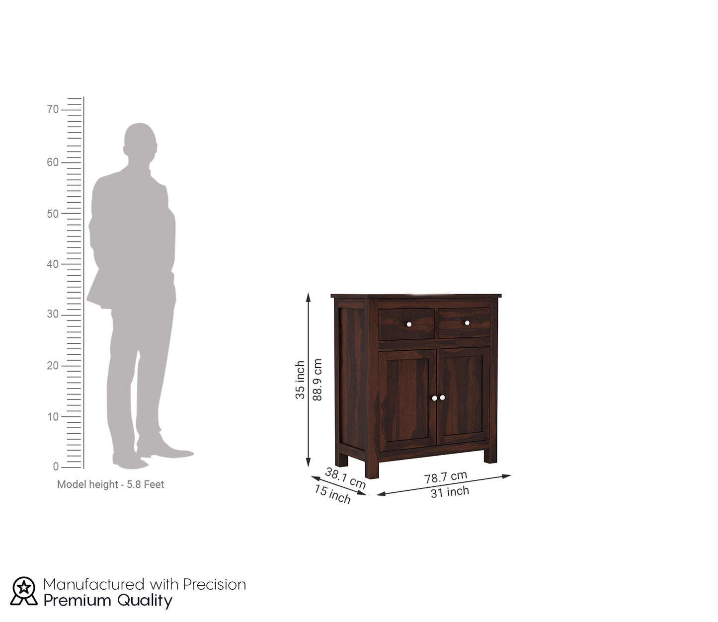 Premium Wooden Sideboard Cabinet with Drawers & Double Door Storage