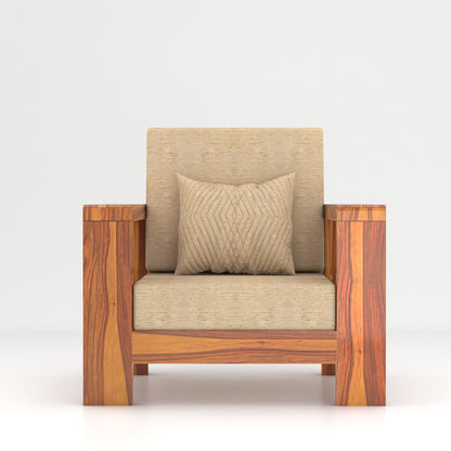 Solid Sheesham Wood Sofa Set | 3 Seater + 2 Single Chairs