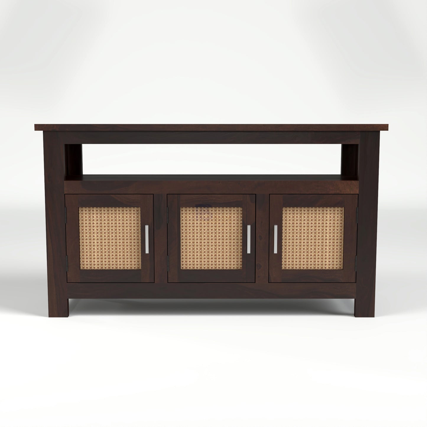 Wooden Sideboard Cabinet with Cane Doors for Living Room