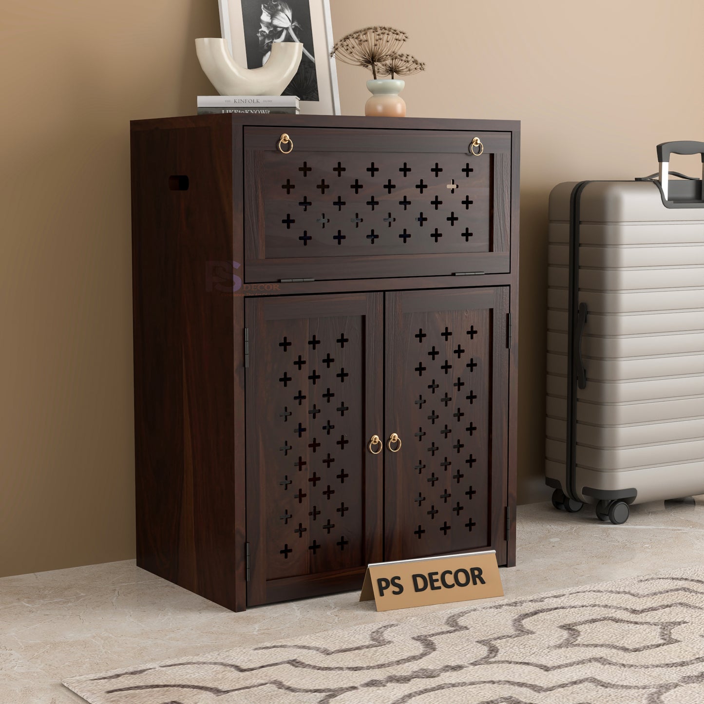 Wooden Inverter Cabinet with Ventilation | Inverter & Battery Storage