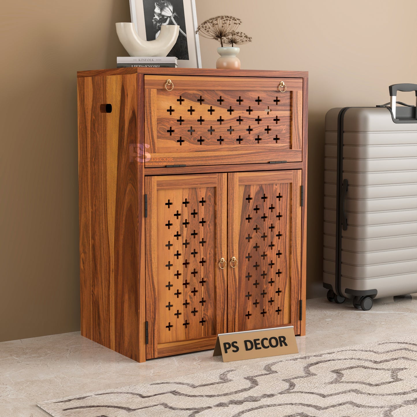 Wooden Inverter Cabinet with Ventilation | Inverter & Battery Storage