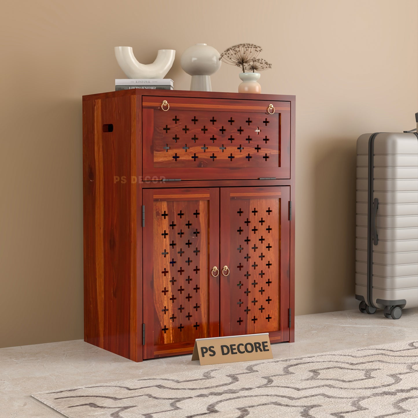 Wooden Inverter Cabinet with Ventilation | Inverter & Battery Storage