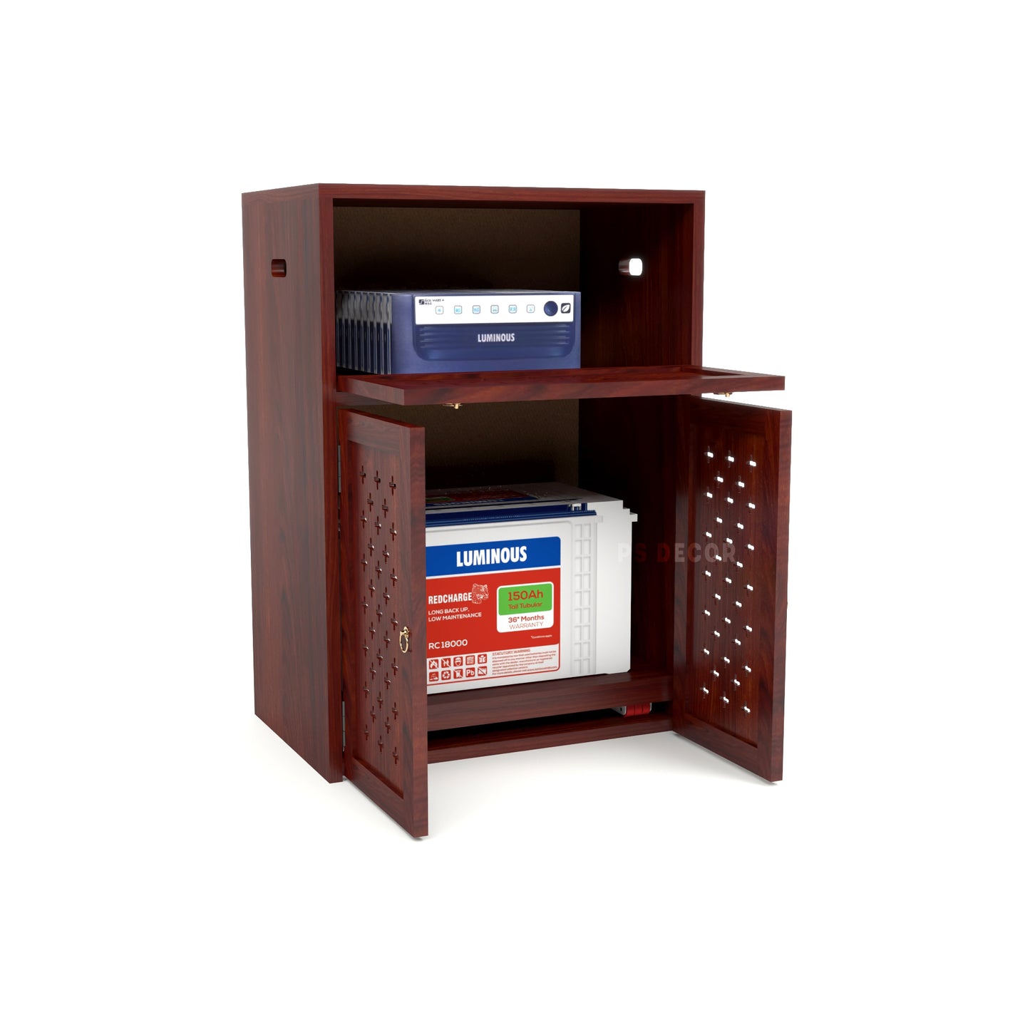 Wooden Inverter Cabinet with Ventilation | Inverter & Battery Storage