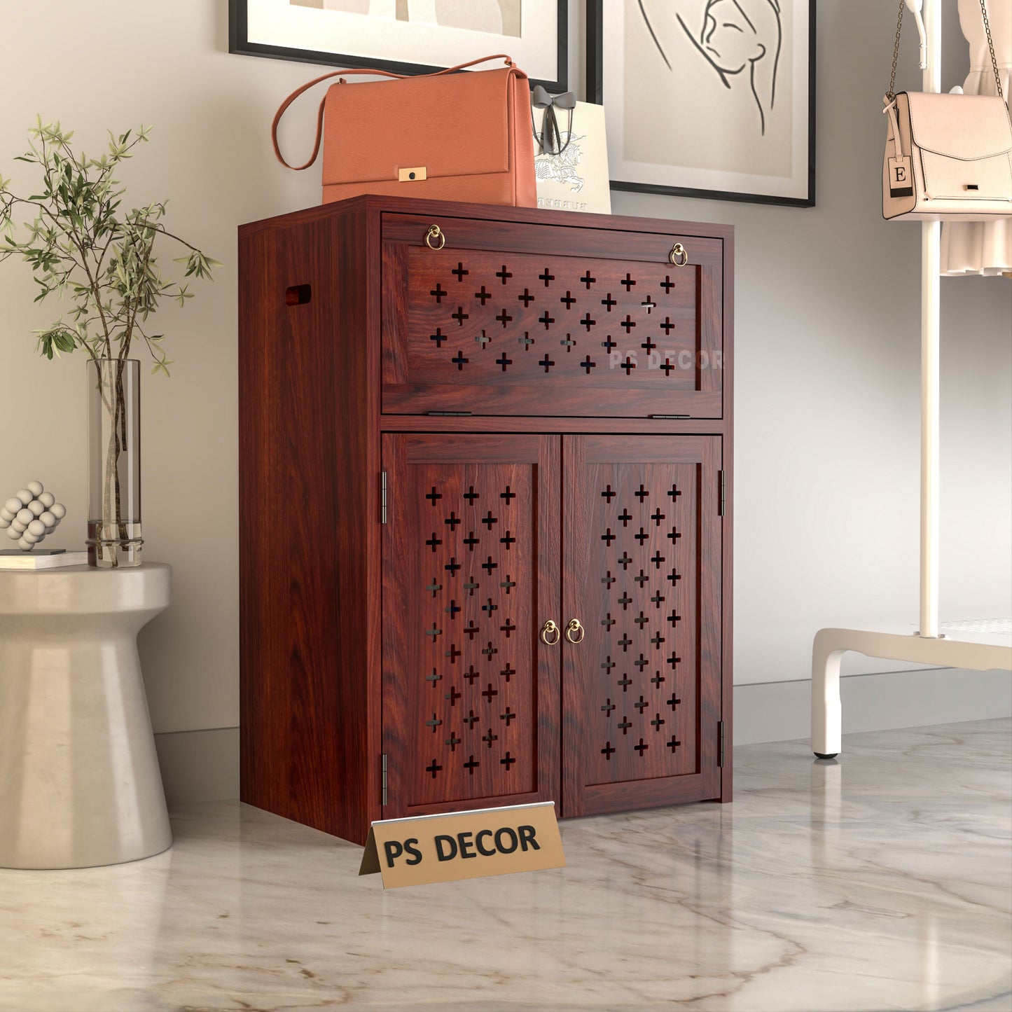 Wooden Inverter Cabinet with Ventilation | Inverter & Battery Storage