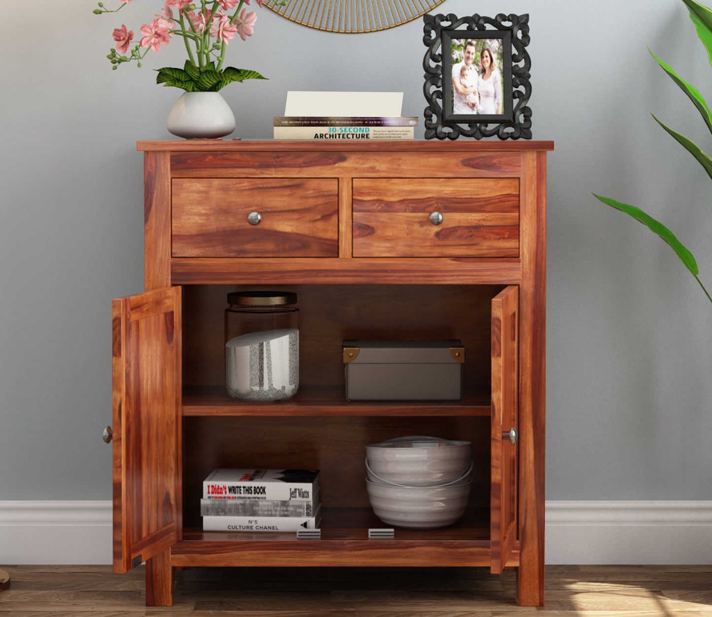 Premium Wooden Sideboard Cabinet with Drawers & Double Door Storage