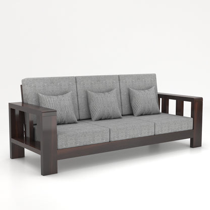 Solid Sheesham Wood Sofa Set | 3 Seater + 2 Single Chairs