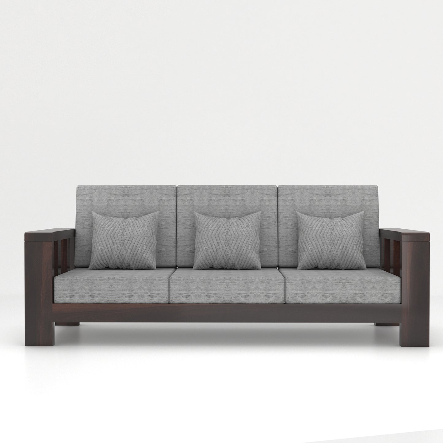 Solid Sheesham Wood Sofa Set | 3 Seater + 2 Single Chairs