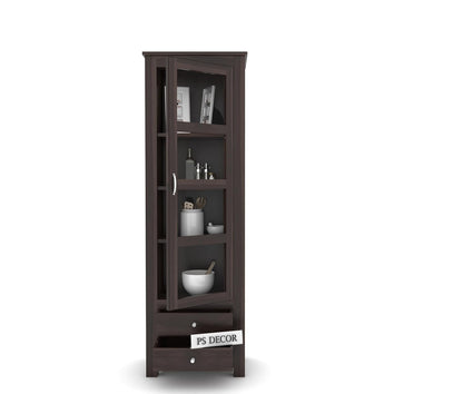 Wooden Glass Door Display Cabinet with Drawers