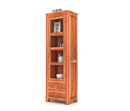 Wooden Glass Door Display Cabinet with Drawers