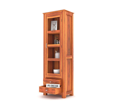 Wooden Glass Door Display Cabinet with Drawers