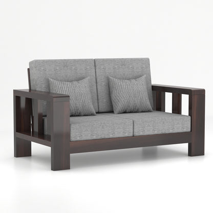 Modern Wooden Sofa Set with Cushions & Center Table | 3+2+1 Living Room