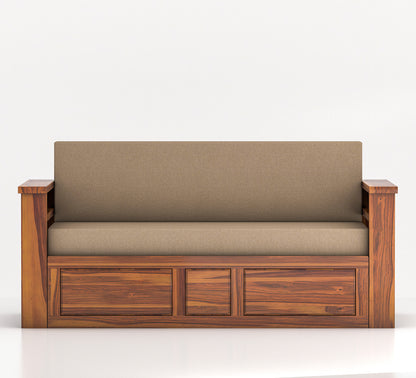 Modern Wooden Sofa Cum Bed 3 Seater For Bedroom