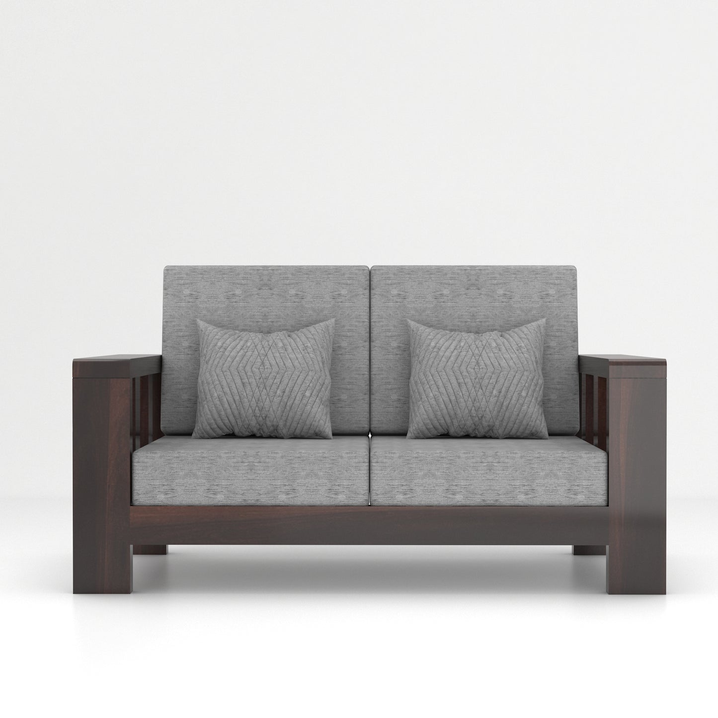 Modern Wooden Sofa Set with Cushions & Center Table | 3+2+1 Living Room