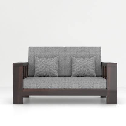 Modern Wooden Sofa Set with Cushions & Center Table | 3+2+1 Living Room