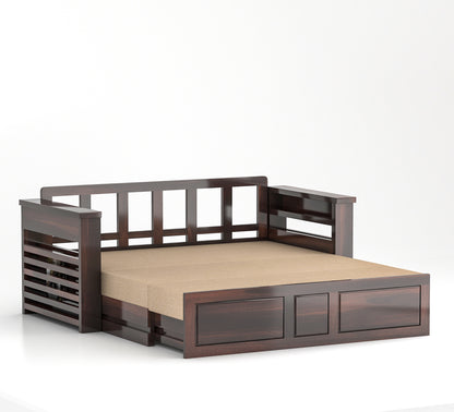 Modern Wooden Sofa Cum Bed 3 Seater For Bedroom