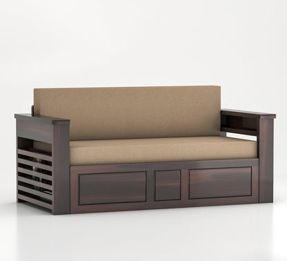 Modern Wooden Sofa Cum Bed 3 Seater For Bedroom
