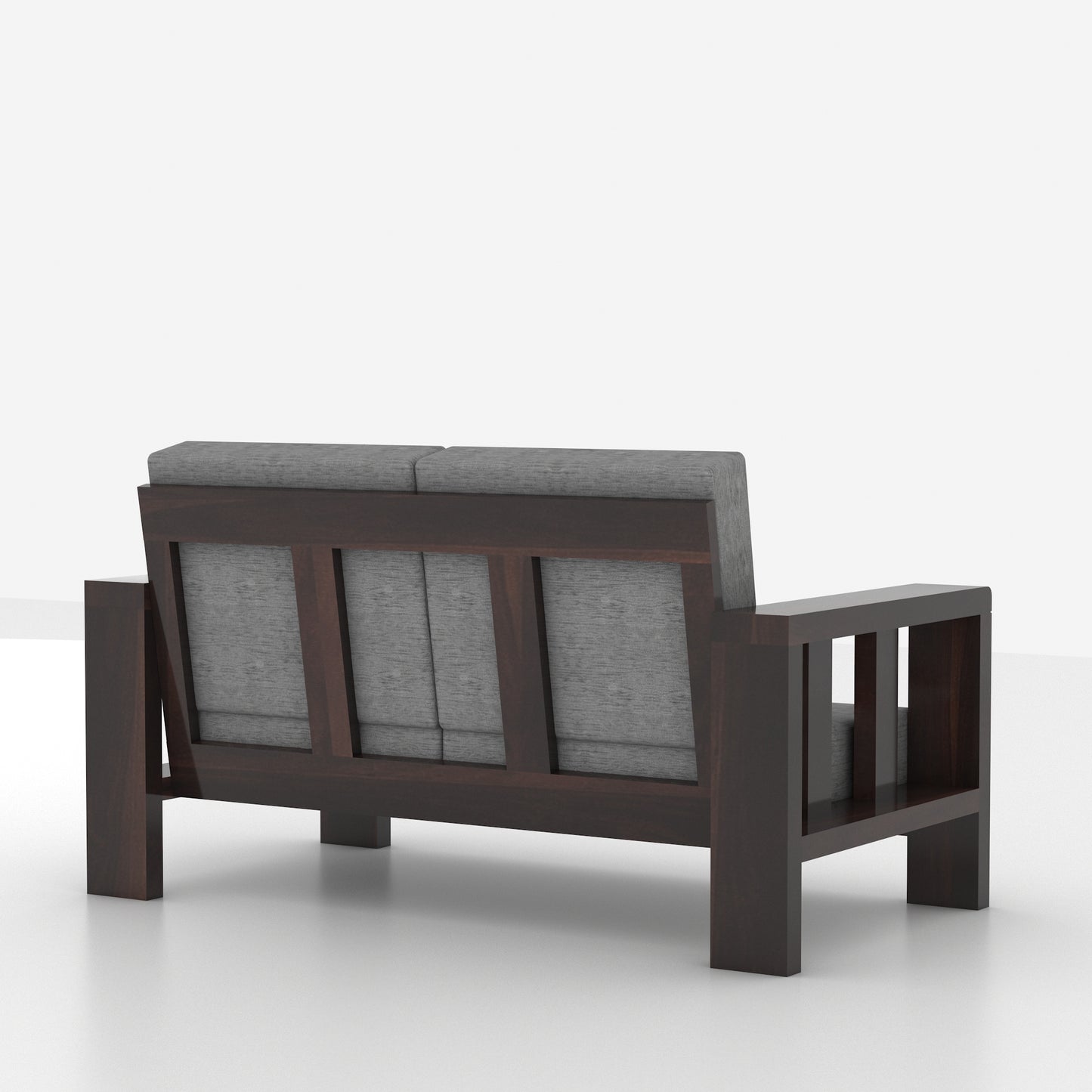 Modern Wooden Sofa Set with Cushions & Center Table | 3+2+1 Living Room